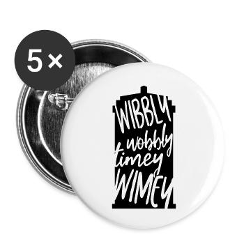 Wibbly Wobbly Timey WImey - Buttons small 1''/25 mm (5-pack) - white - Front