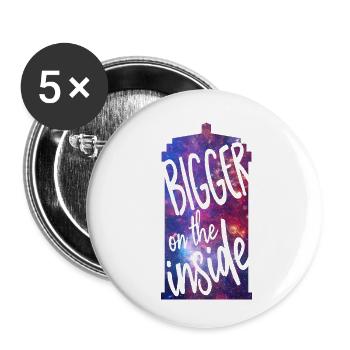 Bigger on the inside - Buttons small 1''/25 mm (5-pack) - white - Front