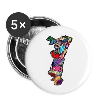 Pop-Art-Region Elsass - Buttons klein 25 mm (5er Pack) - Weiß - Vorne