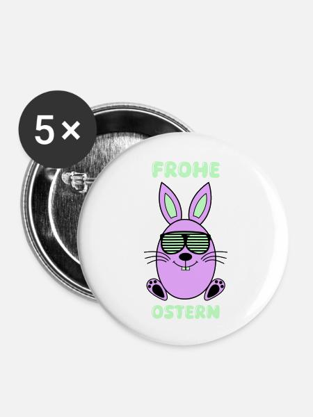 frohe ostern hase - Buttons klein 25 mm (5er Pack) - Weiß