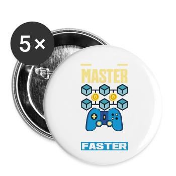 Cryptocurrency Rewards Gaming Blockchain Gamer - Buttons klein 25 mm (5er Pack) - Weiß - Vorne