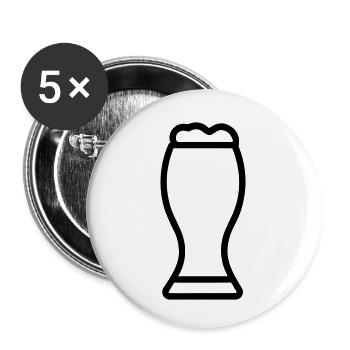 Beer - Buttons small 1''/25 mm (5-pack) - white - Front