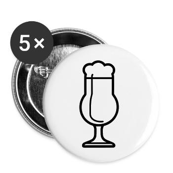 Beer - Buttons small 1''/25 mm (5-pack) - white - Front