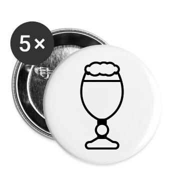 Beer - Buttons small 1''/25 mm (5-pack) - white - Front