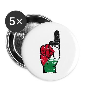 Palestine flag number 1 used - Buttons small 1''/25 mm (5-pack) - white - Front