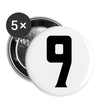9 - Buttons klein 25 mm (5er Pack) - Weiß - Vorne