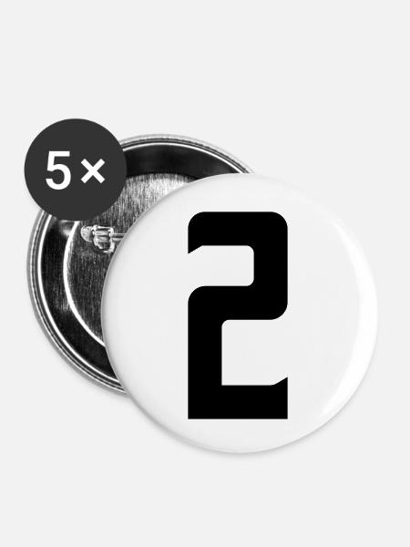 2 - Buttons klein 25 mm (5er Pack) - Weiß