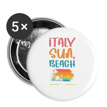 Italy Holiday Vibes - Buttons small 1''/25 mm (5-pack) - white - Front