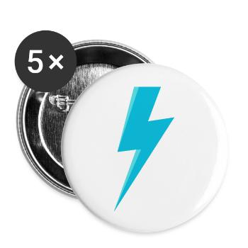 Blue Lightning - Buttons small 1''/25 mm (5-pack) - white - Front