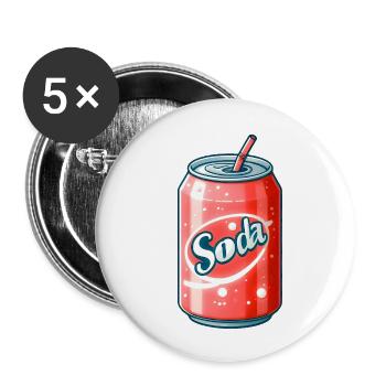Pastel Can Soda - Refreshed in Colors - Buttons small 1''/25 mm (5-pack) - white - Front