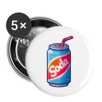 Getränkedose - Retro Getränkedose - Buttons klein 25 mm (5er Pack) - Weiß - Vorne
