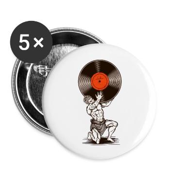 statue vinyle - Lot de 5 petits badges (25 mm) - blanc - Devant