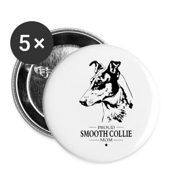 Smooth Collie Kurzhaar Mom Hunde Hund Wilsigns - Buttons klein 25 mm (5er Pack) - Weiß - Vorne