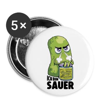 Ich bin sauer Gurke frustriert Statement - Buttons klein 25 mm (5er Pack) - Weiß - Vorne
