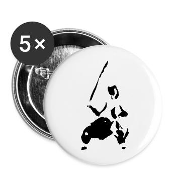 Kendo - Figur - Buttons klein 25 mm (5er Pack) - Weiß - Vorne
