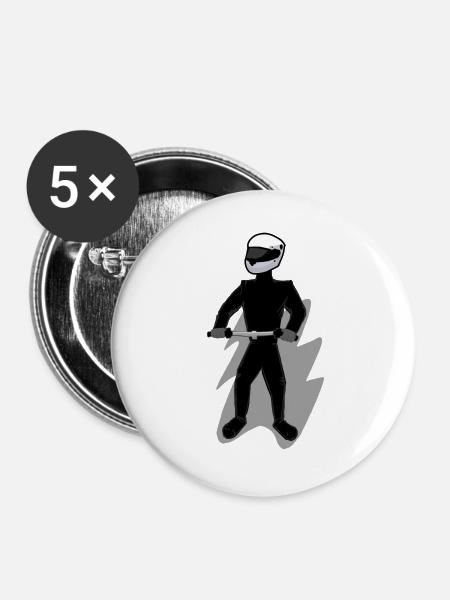 Hobby-Biker - Buttons klein 25 mm (5er Pack) - Weiß