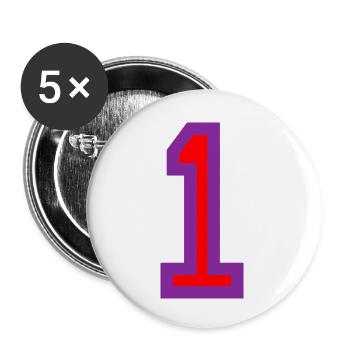 1. 1 year. 1st ANNIVERSARY. 1 YEAR ANNIVERSARY - Buttons small 1''/25 mm (5-pack) - white - Front