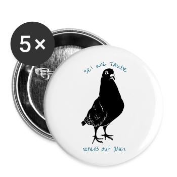 Soyez comme une colombe *** sur tout - Lot de 5 petits badges (25 mm) - blanc - Devant