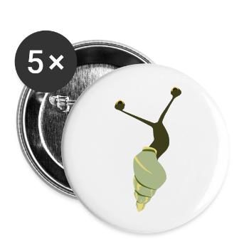 Escargot vert - Lot de 5 petits badges (25 mm) - blanc - Devant