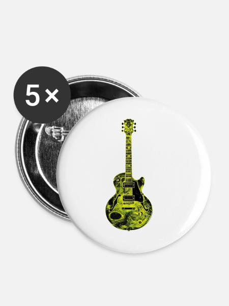Gitarre - Buttons klein 25 mm (5er Pack) - Weiß