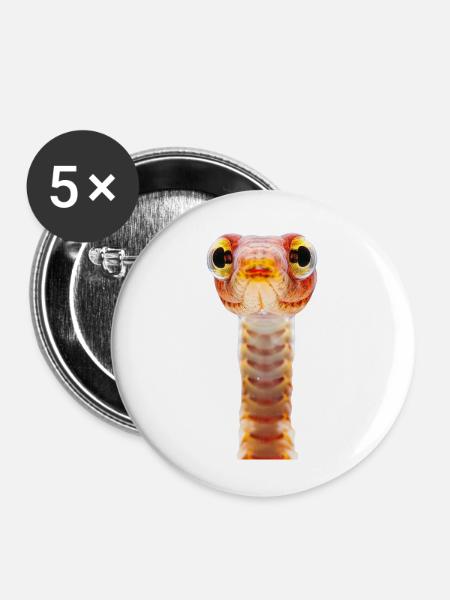 Wurm - Buttons klein 25 mm (5er Pack) - Weiß