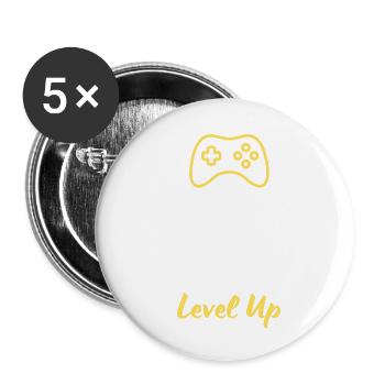 Bleib ruhig und steige auf - Fortschritt mit Stil - Buttons klein 25 mm (5er Pack) - Weiß - Vorne