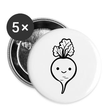 Rübe - Buttons klein 25 mm (5er Pack) - Weiß - Vorne