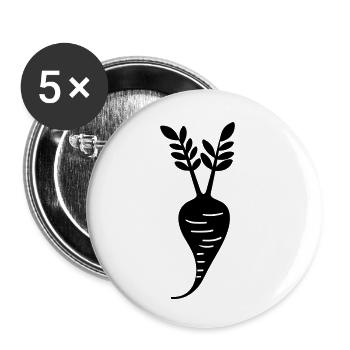 Rübe - Buttons klein 25 mm (5er Pack) - Weiß - Vorne
