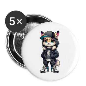 Hubutz urban look - Buttons klein 25 mm (5er Pack) - Weiß - Vorne
