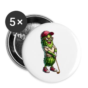 Lustiger Pickel Golf Spieler Humor - Buttons klein 25 mm (5er Pack) - Weiß - Vorne