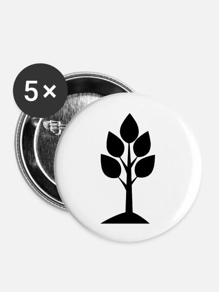 Baum - Buttons klein 25 mm (5er Pack) - Weiß