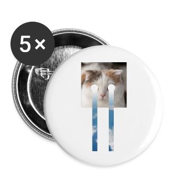 THE CAT AND THE SKY - Buttons small 1''/25 mm (5-pack) - white - Front