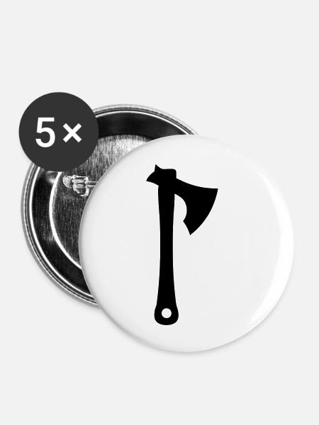 Axt - Buttons klein 25 mm (5er Pack) - Weiß