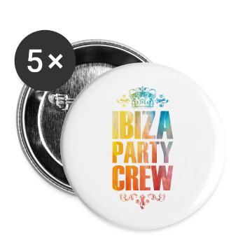 Ibiza Party Crew Vacances colorées - Lot de 5 petits badges (25 mm) - blanc - Devant