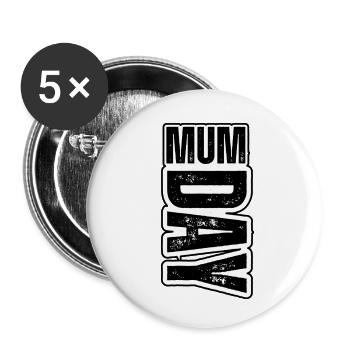 MUM DAY – a classic gift for Mother's Day - Buttons small 1''/25 mm (5-pack) - white - Front