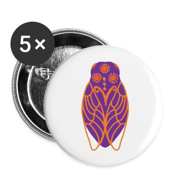 Sunny cicada - Buttons small 1''/25 mm (5-pack) - white - Front