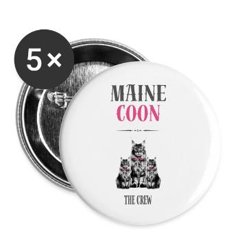 Maine Coon - The crew - Lot de 5 petits badges (25 mm) - blanc - Devant
