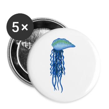 Bluebottle Jellyfish South Africa - Buttons small 1''/25 mm (5-pack) - white - Front