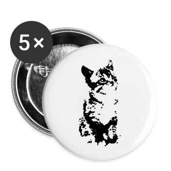 All Cat - Buttons small 1''/25 mm (5-pack) - white - Front