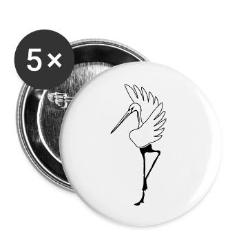 Storch - Buttons klein 25 mm (5er Pack) - Weiß - Vorne