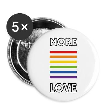 Plus d’amour fierté arc-en-ciel - Lot de 5 petits badges (25 mm) - blanc - Devant