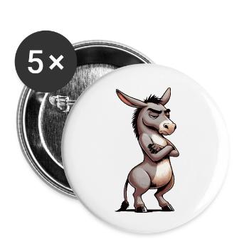 Donkey Donkey Donkey Holder Muli Long-Eared Donkey Muli - Buttons small 1''/25 mm (5-pack) - white - Front