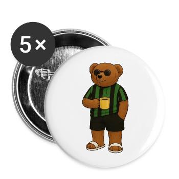 Ours vert-noir - Lot de 5 petits badges (25 mm) - blanc - Devant