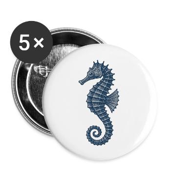 Elegante Marine Seepferdchen Illustration - Buttons klein 25 mm (5er Pack) - Weiß - Vorne