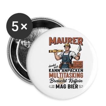 The Mason - Buttons small 1''/25 mm (5-pack) - white - Front