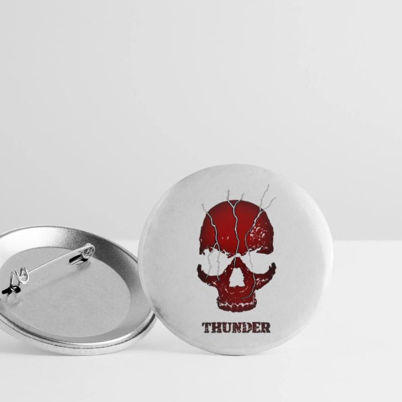 Exploding Thunder Skull Buttons small 1''/25 mm (5-pack)