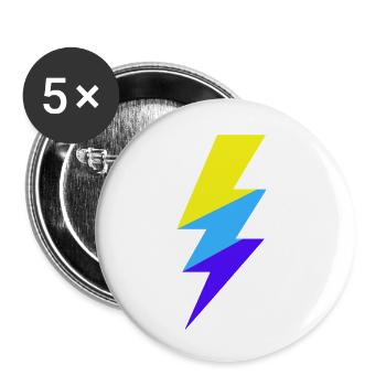 TriColor Neon-Strahl - Buttons klein 25 mm (5er Pack) - Weiß - Vorne