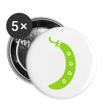Französische Bohne - Buttons klein 25 mm (5er Pack) - Weiß - Vorne