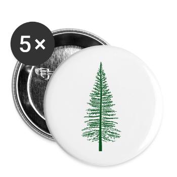 Grüne Tannen-Silhouette - Buttons klein 25 mm (5er Pack) - Weiß - Vorne