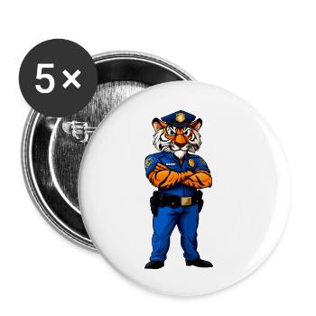 Tiger Police / Policewoman Tiger - Buttons small 1''/25 mm (5-pack) - white - Front
